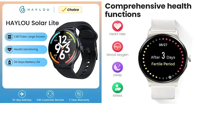 HAYLOU Solar Lite Smart Watch 100+ Workout Modes Smartwatch Heart Rate Blood Oxygen Monitoring Sleep